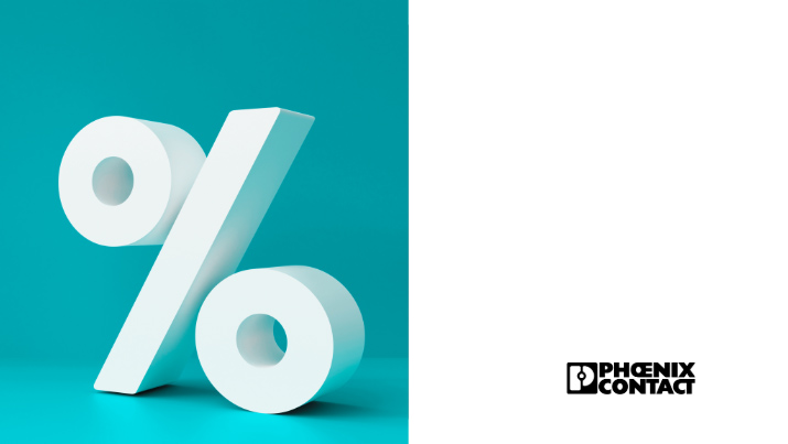 Ein weisses Prozentzeichen vor türkisfarbenem Grund