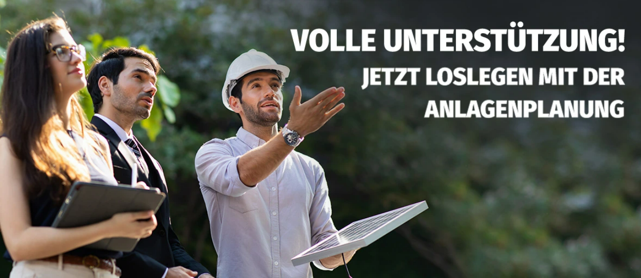 Ingenieur erklärt Frau und Mann etwas 