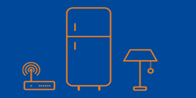 Router, Kühlschrank und Tischleuchte als Icon dargestellt