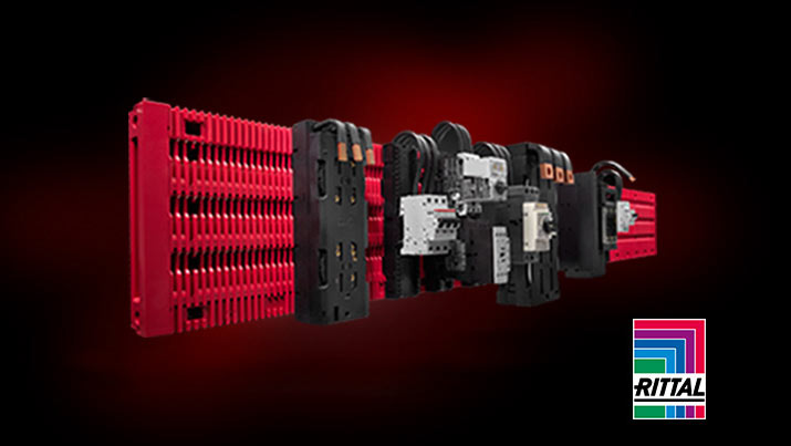 Geräte des Herstellers Rittal auf rotem Grund
