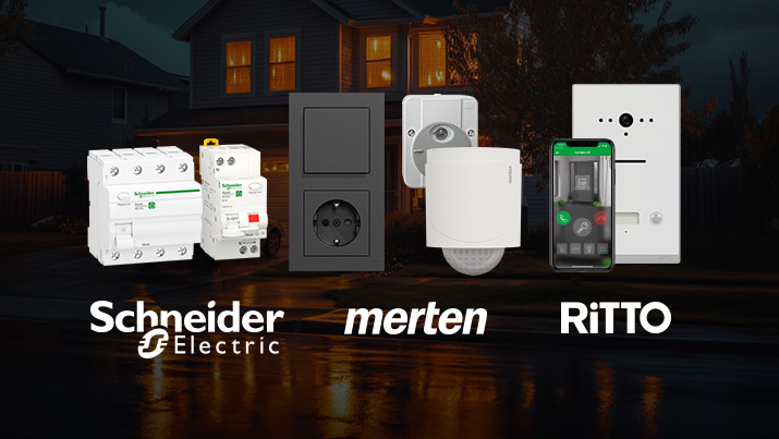 Verschiedene Artikel der Marken Schneider Electric, Merten und Ritto