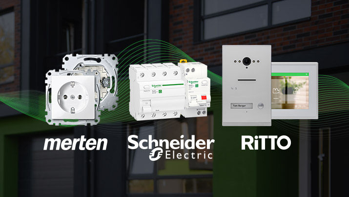 Verschiedene Artikel der Marken Schneider Electric, Merten und Ritto