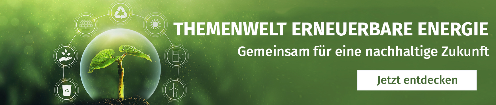 Themenwelt Erneuerbare Energie- grüner Kreislauf 
