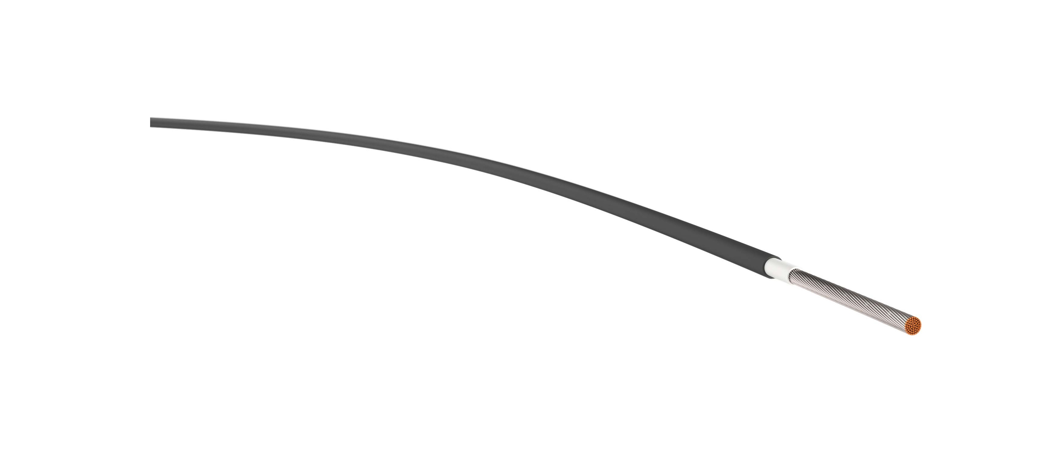 Schwarze Einzeladerleitung mit feindrähtigem Kupferleiter für flexible Elektroinstallationen