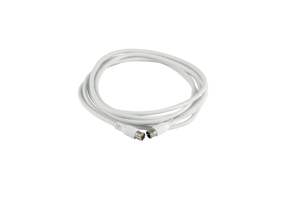 Weißes Kabel mit beidseitigen Steckanschlüssen