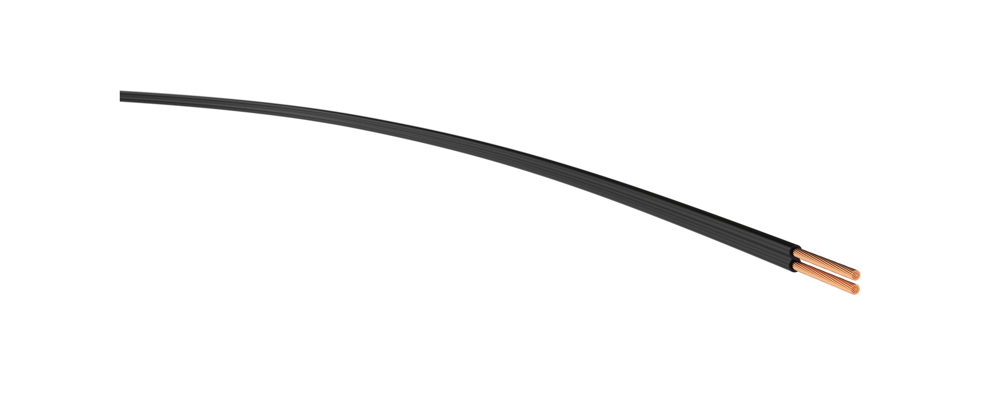 Schwarzes Kabel mit Kupferadern